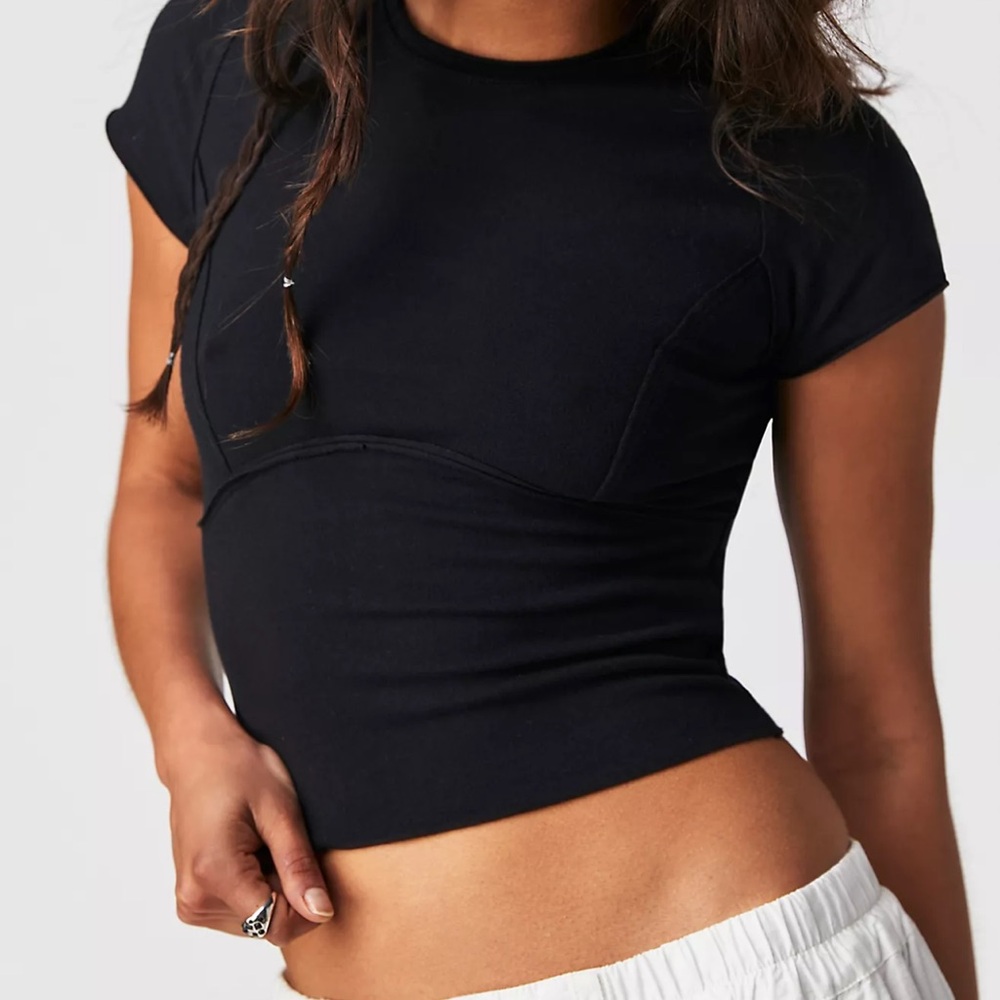 We The Free Protagonist Tee Black Crop Top M